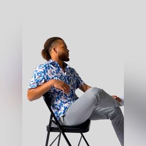 DRI- Fit short sleeve button up shirt, summer shirt, hard to wrinkle